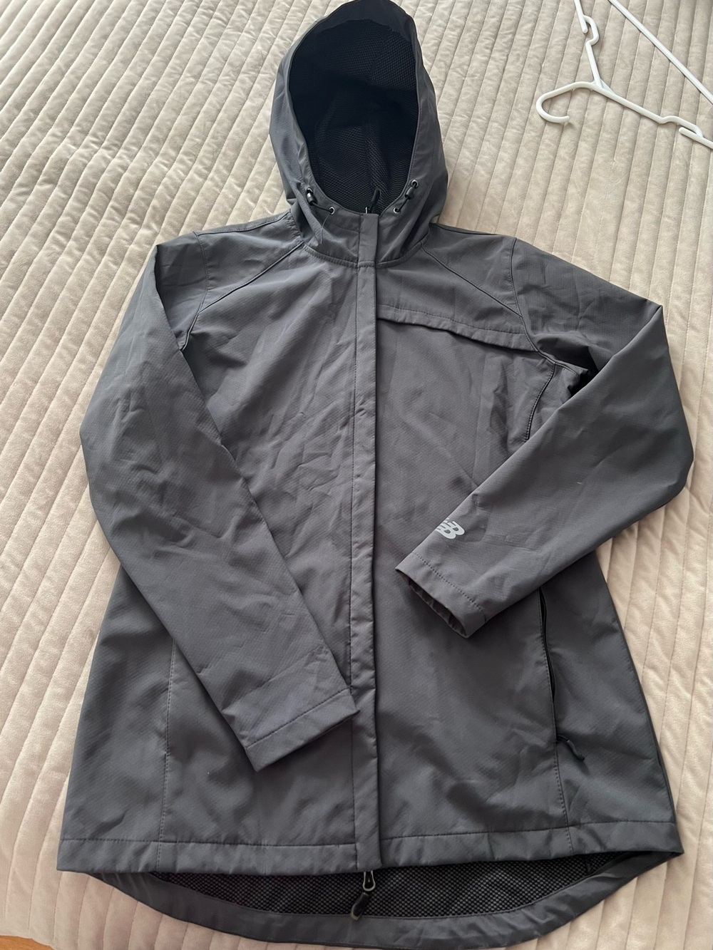 New Balance Grey Hooded Lightweight Women Jacket